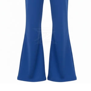 Pantalon de jogging évasé pour femme en polyester/coton, extensible, respirant, séchage rapide, décontracté, taille haute élastique, pour un style de vie actif - Product Image 3