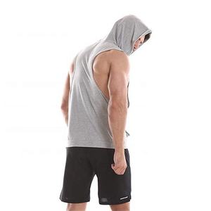 Camisetas sin mangas para hombre al por mayor, ropa deportiva sin mangas para hombre, camiseta deportiva estampada con capucha para hombre - Product Image 6