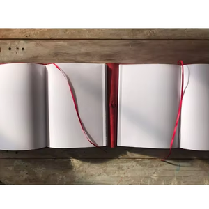 สมุดบันทึกแบบเติมได้สองเล่ม ปกหนังสีแดงโรแมนติก สมุดกริโมแวร์ลายเงาเย็บด้วยมือด้วยด้ายเย็บแบบพิเศษ - Product Image 4