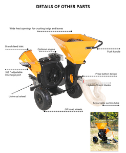 Trituradora de madera alimentada por gasolina, 7hp, superrápida, autoalimentación, astillado de ramas de hojas de árbol, granja forestal - Product Image 5