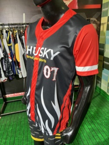 Jersey de Béisbol Personalizado para Hombre, Modelo Husky, Más Vendido, con Tecnología de Absorción de Humedad, Impresión por Sublimación, Cuello en V, Manga Corta, Corte Atlético - Product Image 3