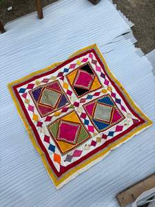 Panel de Tela Decorativo Boho Lavable, Hecho a Mano, Vintage, con Bordado de Patchwork, Textil de Algodón Multicolor, Tradicional Indio - Product Image 2