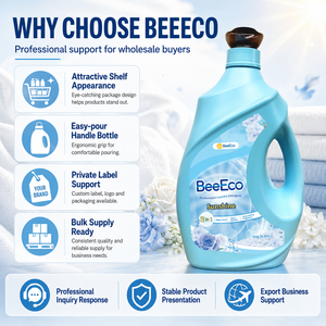 Détergent à lessive liquide professionnel BeeEco Sunshine 5 kg x 4, vente en gros, écologique, biodégradable, non parfumé, 30%-50% actif - Product Image 4