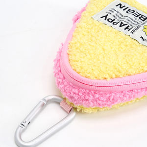 Porte-monnaie portable unisexe en laine d'agneau, couleur personnalisée, avec fermeture éclair, taille mini - Product Image 4