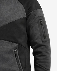 Ensemble de survêtement sportif pour homme, noir et gris, à blocs de couleur, avec sweat à capuche zippé à manches longues et pantalon, respirant, coupe classique, pour l'automne - Product Image 6