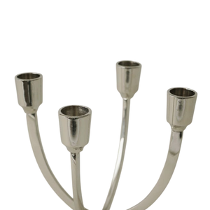 Nuevo candelabro para decoración del hogar, acabado plateado brillante, portavelas de aluminio fundido, hecho a mano, personalizado, venta al por mayor. - Product Image 2