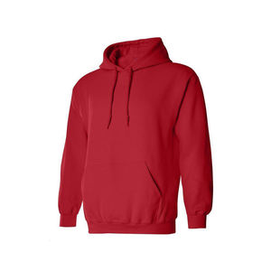 <b>Men's</b> <b>Red</b> 100% Cotton Fleece Hooded <b>Sweatshirt</b> Loose Fit Casual Pullover with Pocket Knitted Solid Color Winter Wear - Product Image 4