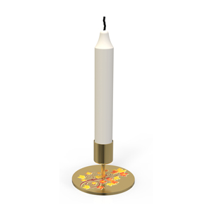 Golden <b>Brass</b> <b>Candlestick</b> <b>Holder</b> with Peacock Feather Design for Home Decoration - Product Image 2