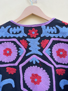 Veste kimono en velours faite à la main avec broderie de motifs oculaires |   Couette matelassée écologique respirante 100% coton séchage rapide automne/hiver - Product Image 5