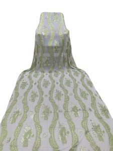 Luxury Women's Viscose Dirac Floral Printed Set Gold Shimmer Long Embroidery Spandex Polyester <b>Blend</b> Eco-Friendly Quick Dry - Product Image 6