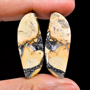 หินคริสตัลบำบัดแบบธรรมชาติอัญมณีหลวมคู่ maligano Jasper Cabochon - Product Image 2