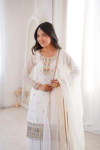 ชุดชาราผ้าไหมกรุบกรอบมาใหม่งานปักลำดับแฟนซี2.2M dupatta บูติกคุณภาพเยี่ยมขายส่งจำนวนมาก - Product Image 3