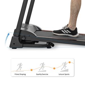 Compact Motorized <b>Running</b> Jogging <b>Machine</b> Easy Folding Treadmill with Audio Speakers and Incline Adjuster - Product Image 4