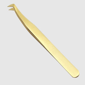 Nouvelles pinces à cils dorées courbées et robustes, couleur personnalisée, outils de beauté pour usage professionnel - Product Image 4