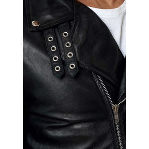 Genuine Cowhide Leather Jacket for <b>Men</b> High Quality Vintage Biker Motorcycle <b>Coat</b> Custom Color Stylish <b>Long</b> Sleeve Zipper - Product Image 6