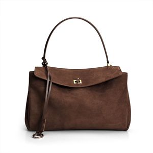 Bolso de Mano de Cuero Genuino para Mujer, Estilo Moderno, Color Marrón Gamuza, con Cierre de Cremallera, Resistente al Agua, Ecológico, para Otoño e Invierno - Product Image 5