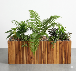 Jardinière en bois pour jardin, style rustique, 3 compartiments, pot à fleurs pour plantes et légumes - Product Image 2