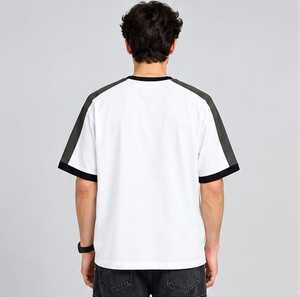 Men's White <b>Raglan</b> Sleeve <b>T</b>-<b>Shirt</b> Contrast Trim O-Neck Regular Fit Casual 100% Cotton Quick Dry Breathable Solid Color Blocked - Product Image 3