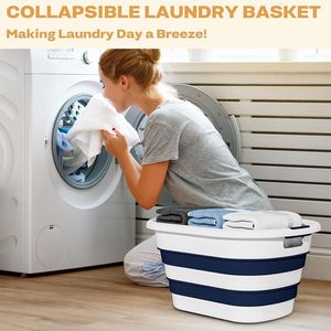 Cesto per Bucato Pieghevole in Plastica da 43L (11,5 Galloni), Contenitore di Stoccaggio Pop-up Pieghevole, Cesto per Biancheria di Grande Capacità - Product Image 2