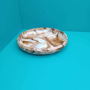 Tazón para servir de resina con diseño de tigre marrón, plato decorativo redondo para servir ensaladas en casa. - Product Image 1