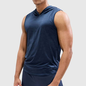 Sudadera con Capucha Deportiva Casual para Hombre, Verano, Ecológica, Transpirable, de Secado Rápido, Felpa de Algodón/Poliéster, Tallas Grandes, Color Sólido, con Bolsillo - Product Image 3