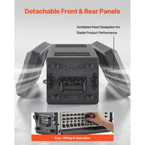 Estuche de Rack 4U con Profundidad Reducida de 12 Pulgadas, Construcción de Polietileno, Estuche de Transporte Empotrado para Micrófono e Instrumentos - Product Image 3