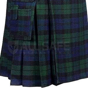 กระโปรงลายตาหมากรุกสำหรับผู้ชายผ้าฝ้ายผสมปรับเอวได้ปรับสีโลโก้ได้ - Product Image 3