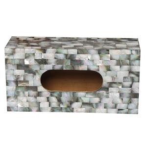 Elegante Dispensador de Papel Tisú Rectangular, Material de Concha Natural, Accesorio Duradero para Baño - Product Image 2