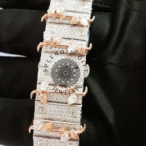 Montre Splendidigie Jewelry de luxe avec mouvement ETA, saphir et cristal de moissanite, 28 mm, analogique, quartz, légère, résistante à l'eau jusqu'à 10 m - Product Image 2