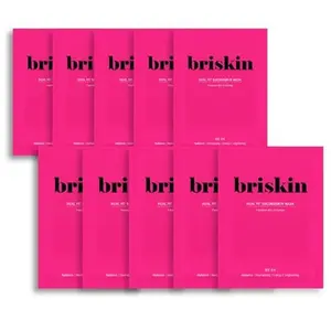 Briskin Real Fit Second Skin Radiance Masque facial Feuille Bonne qualité Ensemble de 10 pièces - Product Image 1
