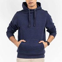Sweat-shirt à capuche pour homme, couleur unie, décontracté, avec poche avant, coupe classique, en coton tricoté French Terry, pour l'automne