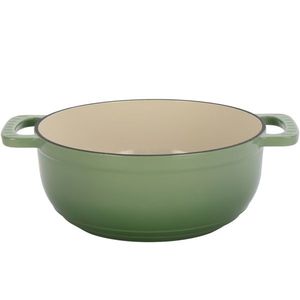 Olla de hierro fundido esmaltado de 6QT en rojo degradado con dos guantes de silicona para sopas y caldos - Product Image 4