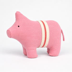 ตุ๊กตาหมูผ้าฝ้ายสีชมพูปักลาย ของเล่นตุ๊กตาหมูนุ่มนิ่ม ของขวัญวันเกิดและของตกแต่งห้องเด็ก - Product Image 5