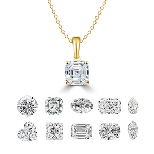 Colgante de Diamante Asscher Cultivado en Laboratorio con Certificación IGI en Oro, Oro Rosa, Oro Blanco o Plata, Color D-E-F, Claridad VVS-VS, con Cadena - Product Image 4