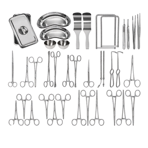 Kit de 38 Piezas para Apendicectomía y Hernia, Instrumentos Quirúrgicos Reutilizables de Acero Inoxidable Alemán, Set de Tijeras y Pinzas - Product Image 1
