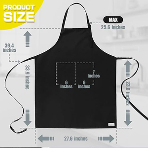 Tablier unisexe bleu marine en coton avec poche, manches courtes, fermeture à boutons-pression, pour restaurant et bar, en tissu tricoté, bretelles réglables, uniforme - Product Image 3