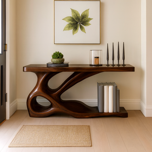 Mesa Consola Moderna de Madera Maciza Natural Hecha a Mano, Marca Luxali de Vietnam, Muebles para Sala de Estar, Regalo para el Hogar - Product Image 3