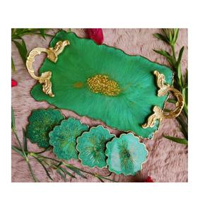 ถาดเสิร์ฟเรซิ่นทำมือ ถาดอีพ็อกซี่ตกแต่ง ถาดเรซิ่นปลอดภัยสำหรับอาหาร ถาดของตกแต่งบ้าน ถาดของขวัญ ถาดเรซิ่นขายส่ง - Product Image 3