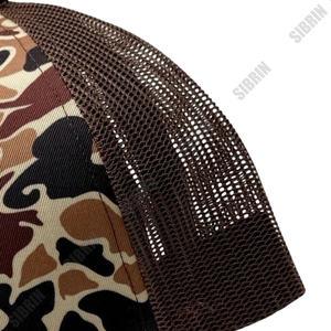 SIBRIN Custom Logo 7 Panel Trucker Hats Duck Camo Brown Mesh <b>Cap</b> Baseball <b>Flat</b> Brim <b>Caps</b> Outdoor Streetwear Spring <b>Summer</b> Sports - Product Image 5