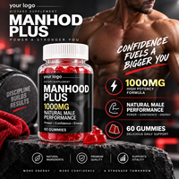 Manhood Plus Gummies pour la Performance Masculine 1000mg Soutien Énergie et Vitalité 60 Comprimés Marque Privée OEM ODM Complément Alimentaire