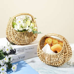 Panier à fleurs en rotin avec poignée, paniers de rangement en osier petits et grands pour la décoration intérieure et les cadeaux - Product Image 5