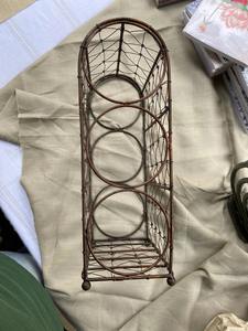 Vintage Metal Wire 2 Bottle Rack Elegant Wine Holder Perfect For Patio Beverage Keeps Wine Or Drinks Arranged On Patio <b>Tables</b> - Product Image 5