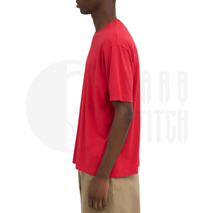 Camiseta de Manga Corta para Hombre, Cuello Redondo, Color Rojo, Corte Regular, Algodón Jersey, Diseño Liso Informal - Product Image 4
