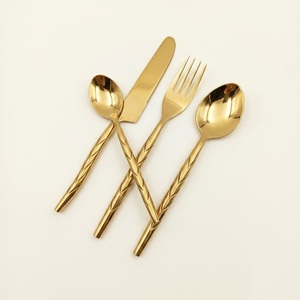 Juego de Cubiertos de Acero Inoxidable con Acabado Dorado, Vajilla Pulida con Espejo Dorado al por Mayor para Hoteles, Restaurantes y Suministros para Fiestas de Boda - Product Image 3
