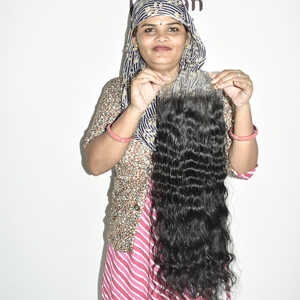 Extensiones de cabello humano Closure HD 6*6, ondulado estilo templo indio, onda profunda sin procesar, doble onda vietnamita, cabello natural negro. - Product Image 2