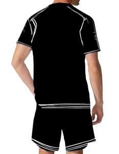 เสื้อยืดผู้ชายแขนสั้นลายกราฟฟิตีสไตล์ลำลองสำหรับวิทยาลัย ดีไซน์สร้างสรรค์ สนุกสนาน วาดด้วยมือ - Product Image 2