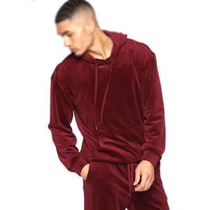 Unisex <b>Black</b> Velour Comfortable Hooded Jogger <b>Pants</b> Elastic Waist Full Length Casual Winter Wear Solid Color Side Pockets - Product Image 5