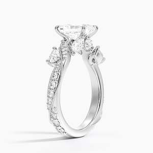 Anillo BOJ 04 Corte Radiante Plata 925 con Diamante Camelia Grande y Baño de Rodio, Anillo de Boda con Moissanita de 2ct Color D VVS1 Certificada por GRA - Product Image 2