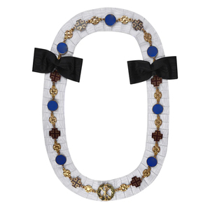 Ensemble de collier de maître maçon bleu roi avec broderie machine pour officiers de la Franc-Maçonnerie et maîtres artisans maçons - Product Image 1