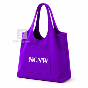 Custom NCNW Council Sorority Tote bag purple and White Embroidered Logo Daily Use <b>Large</b> Capacity Canvas Tote bag for female - Product Image 2